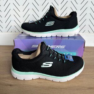❤️Skechers Summits Cool Classic Sz 6.5 Women's Shoes Comfy Sneakers Black White